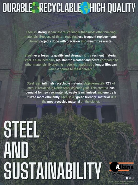Steel and Sustainability Earth Day informational PDF Albina Co